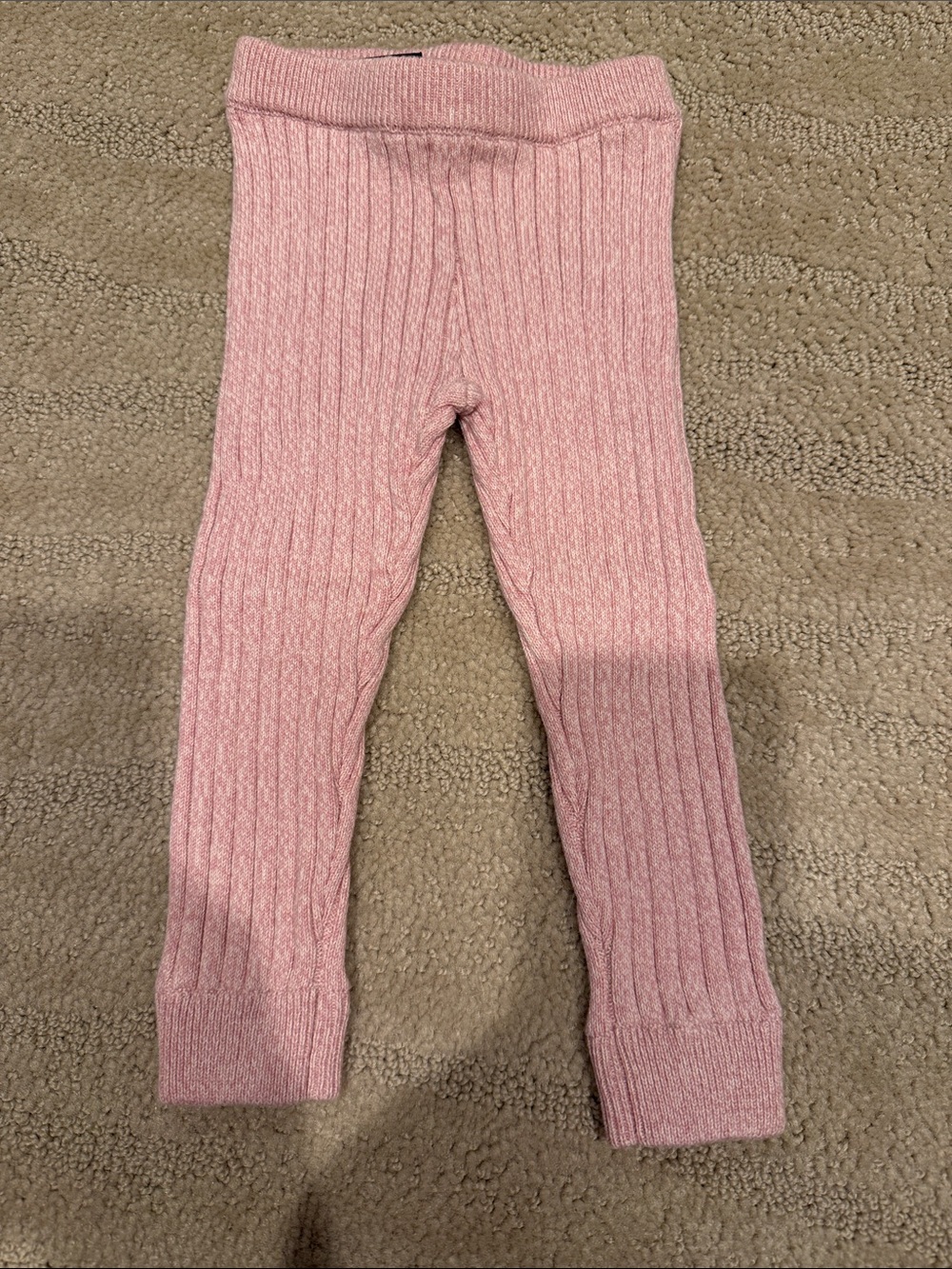 Tea Collection Pink Ribbed Knit Leggings